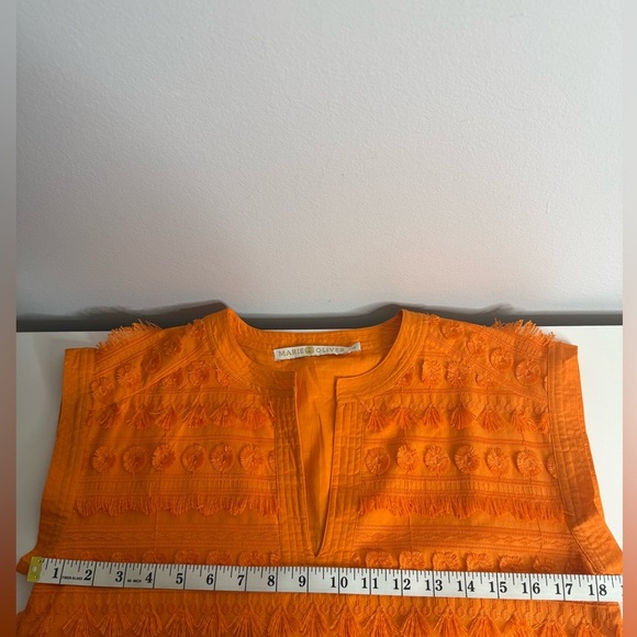 Marie Oliver Herra Fringe Embroidered Mini Dress Orange - XS - Picture 9 of 10